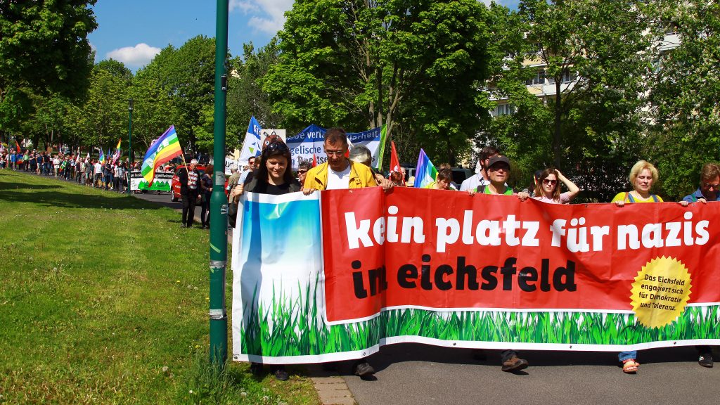 Protestzug gegen den Eichsfeldtag im Mai 2019
