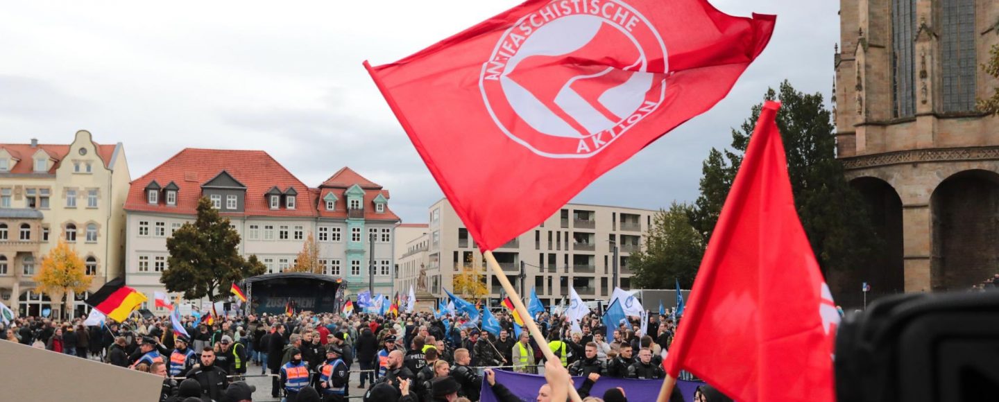 am 28. Oktober demonstrierten in Erfurt etwa 4000 Menschen gegen einen Aufmarsch der AfD.